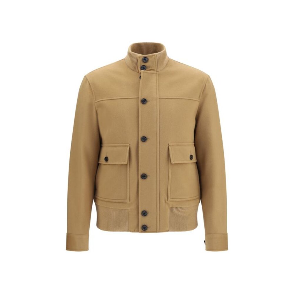 Lardini Men Buttoned Jacket With Ribbed Trims